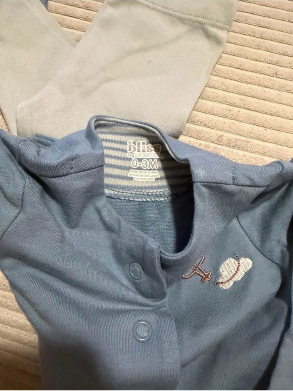 Bliss Light Blue Striped One-Piece with Jacket & Pants